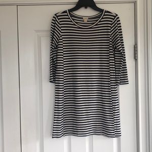 J. Crew navy and cream striped dress small